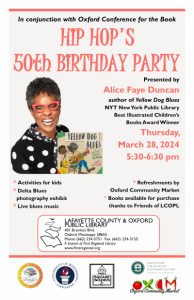Hip Hop's 50th birthday party at 5:30 p.m. March 28 at the Public Library