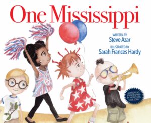 One Mississippi book cover illustrated with children and musical instruments
